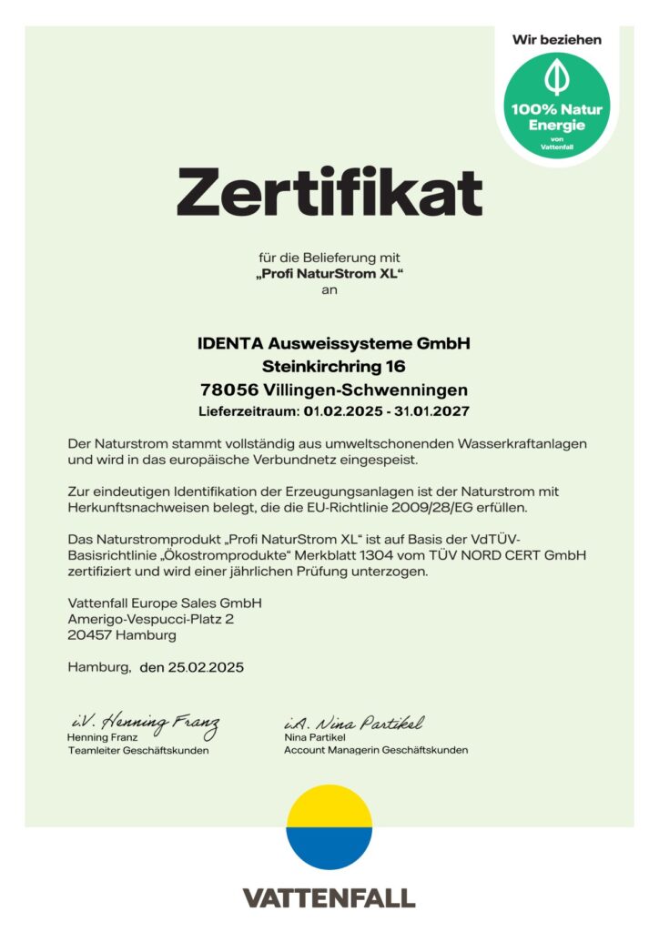 Zertifizierung Identa